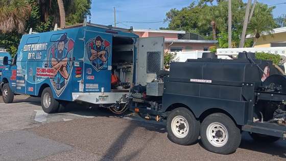 Elite Plumbing of FL service vehicle